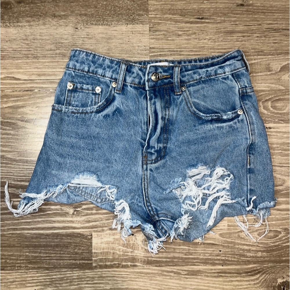 Adika distressed light blue jean shorts, size XS